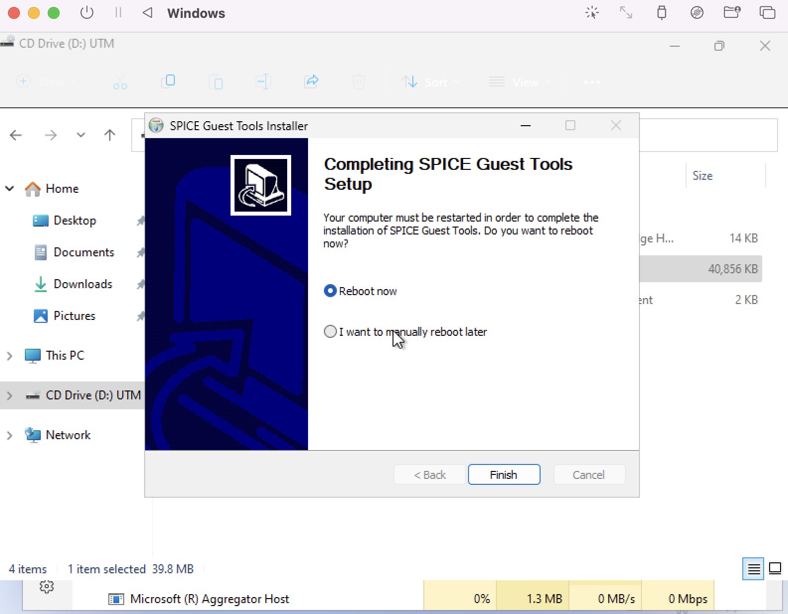 spice-guest-tools 설치 완료