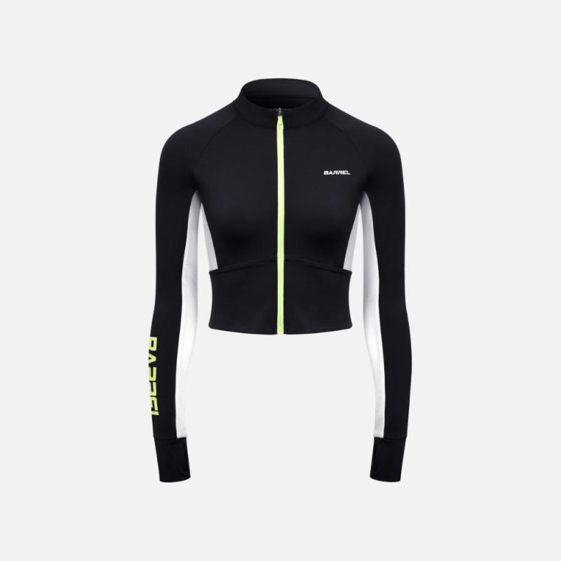 배럴 우먼 모션 크롭 집업 래쉬가드 B3SWWCR001BLK