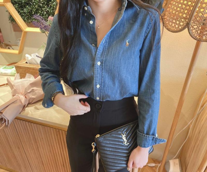 폴로 랄프로렌 여성 샴브레이 데님 셔츠 (진청)