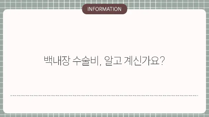 백내장 종수술비: 