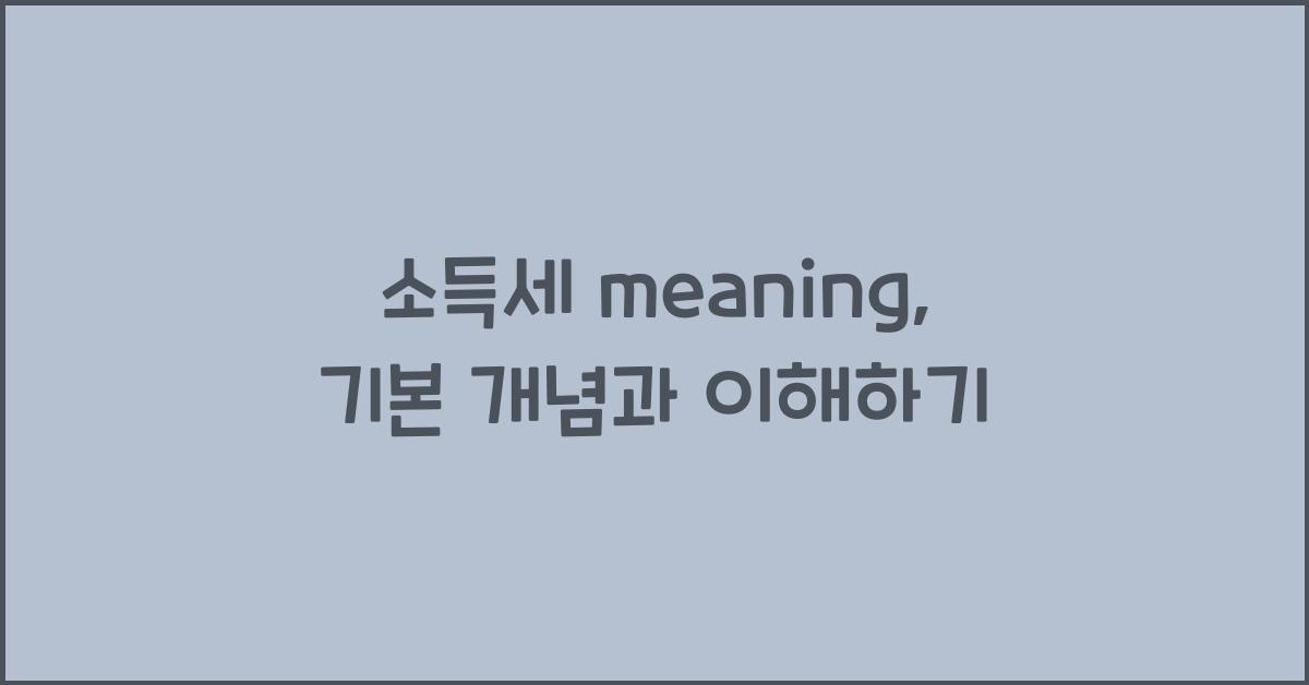 소득세 meaning