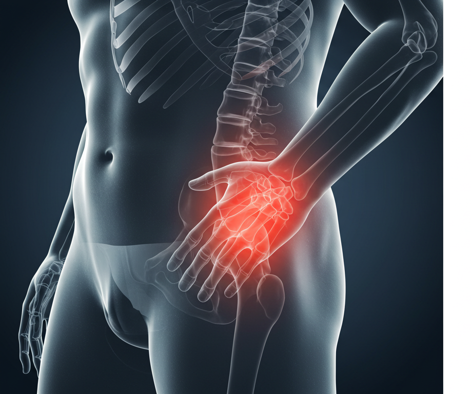 통증 부위가 붓고 뜨거워짐으로 고열과 오한이 동반되는 사진