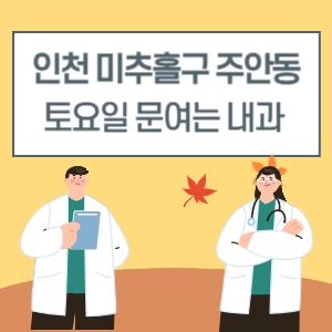 인천 미추홀구 주안동 토요일 내과 진료 병원 리스트