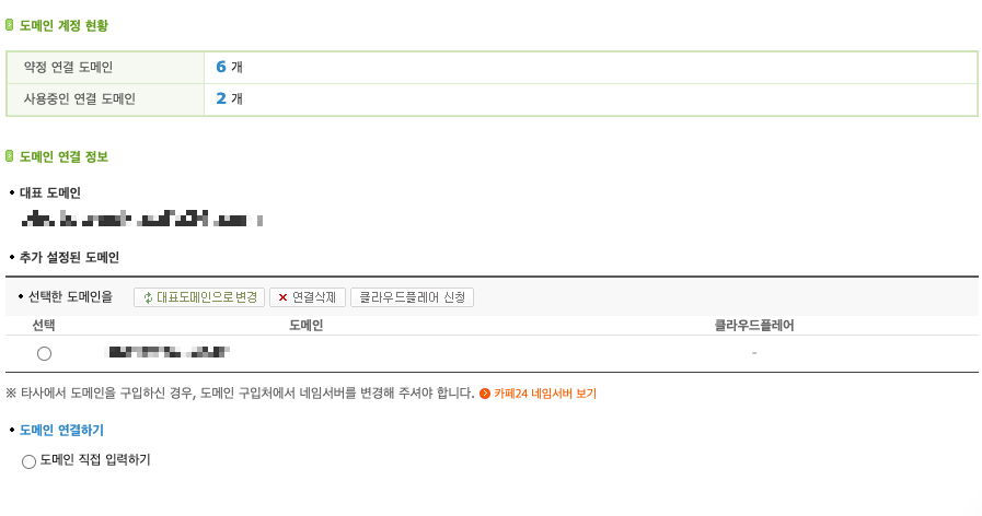 대표 도메인으로 변경