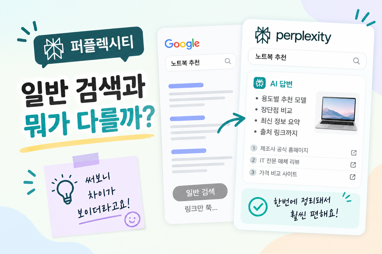 퍼플렉시티 처음 써보니, 일반 검색과 뭐가 다른지 알겠더라고요