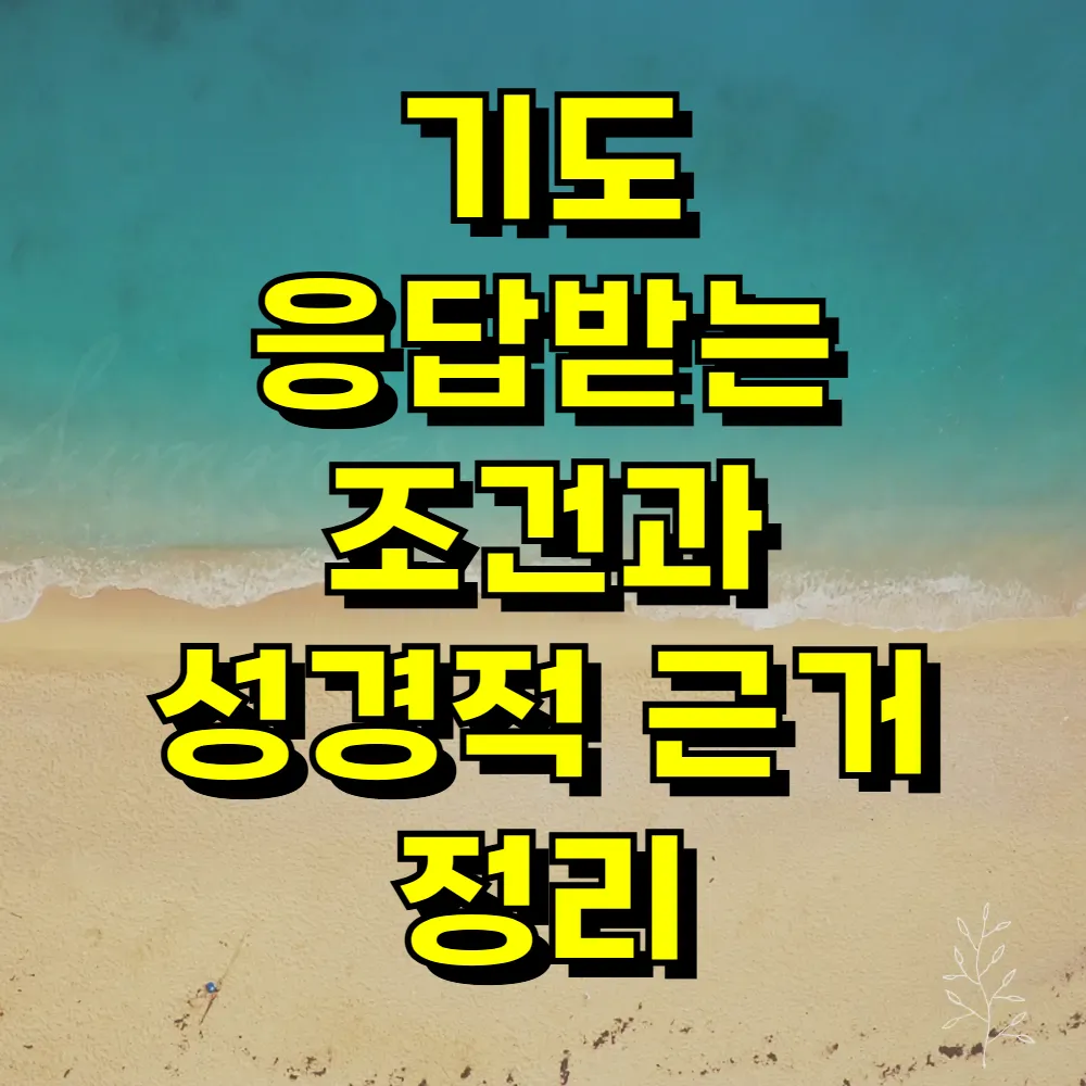 기도 응답받는 조건과 성경적 근거 정리