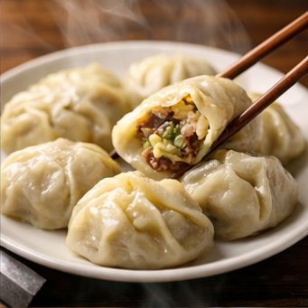 충주자유시장 매운만두,감자만두, 시래기 순대국밥, 사과도넛, 초콜릿도넛