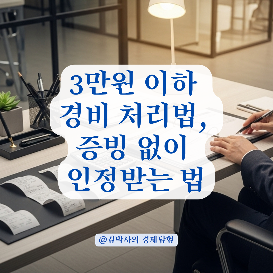 3만원 이하 비용, 영수증 없이도 인정받는 증빙 처리 방법 정리.