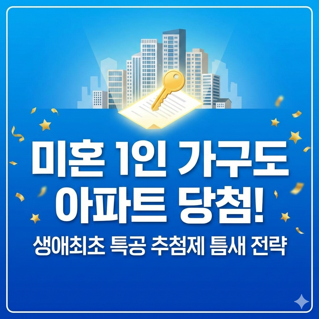 미혼 1인 가구 생애최초 특별공급 추첨제 당첨 전략은?