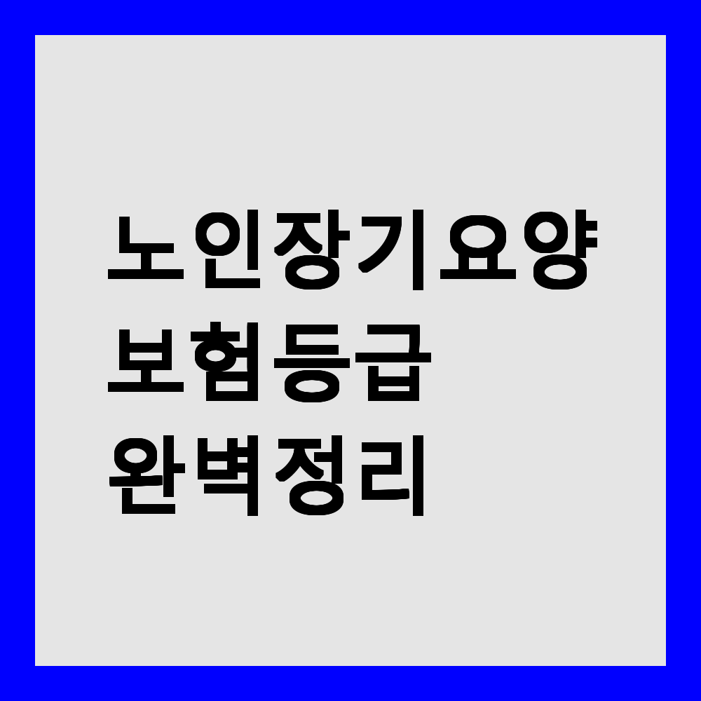 노인 장기 요양 보험 등급