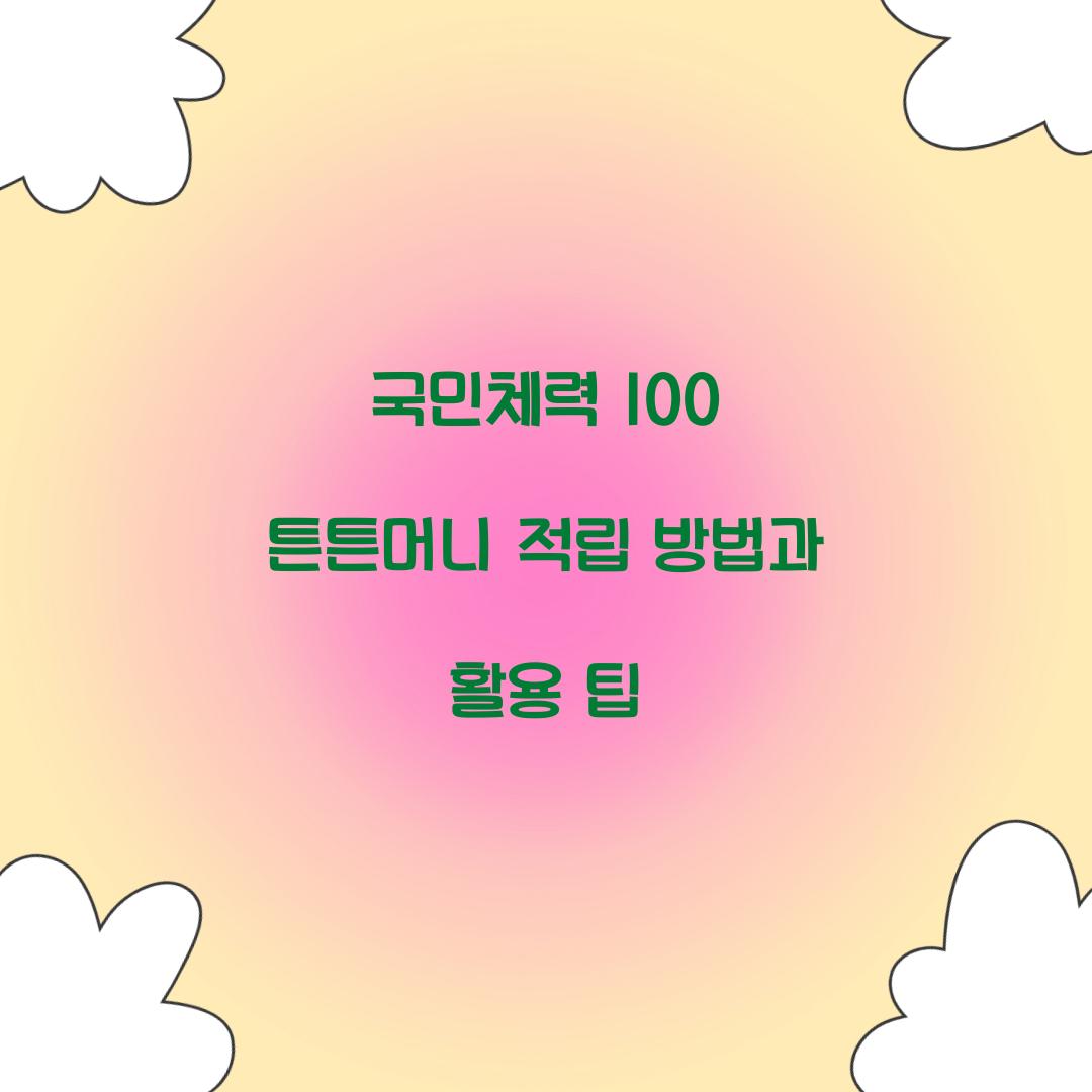 국민체력 100 튼튼머니