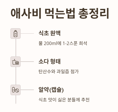 애사비 먹는법 총정리