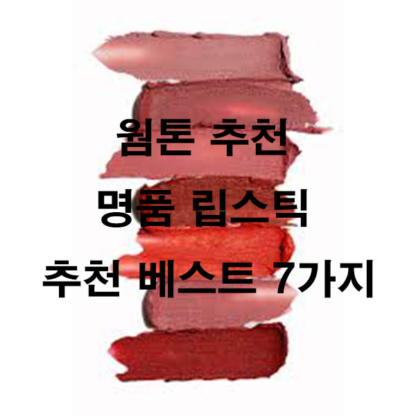 웜톤 추천 명품 립스틱 추천 베스트 7가지