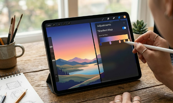 프로크리에이트 가우시안 흐림 효과 이미지