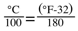 The relationship between Celsius and Fahrenheit