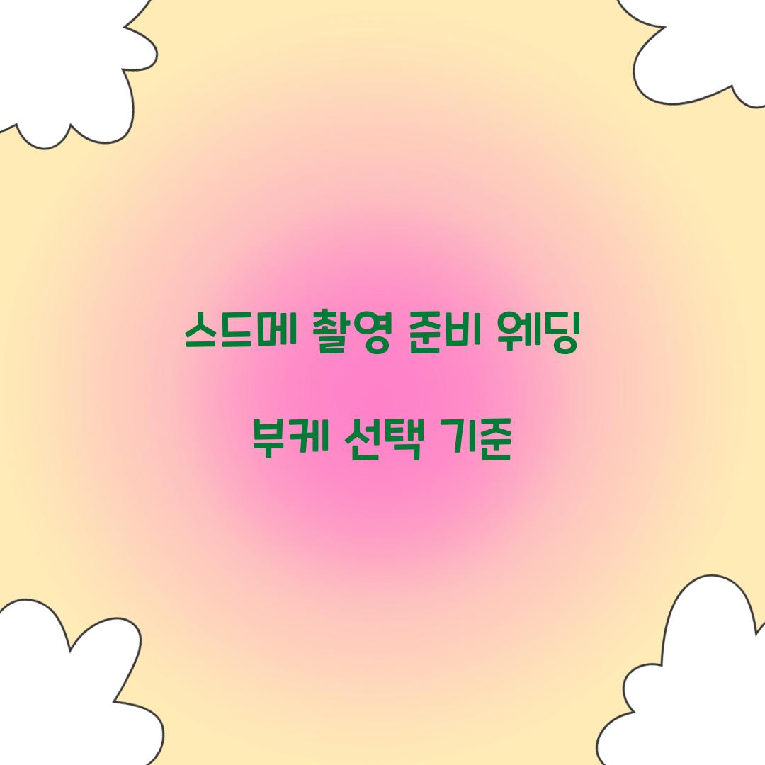 스드메 촬영 준비 웨딩 부케 선택 기준 