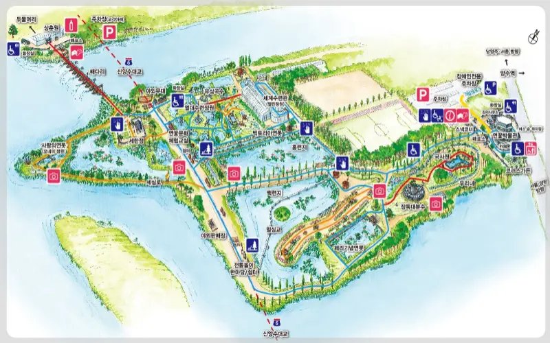 세미원 연꽃축제 관람 안내도