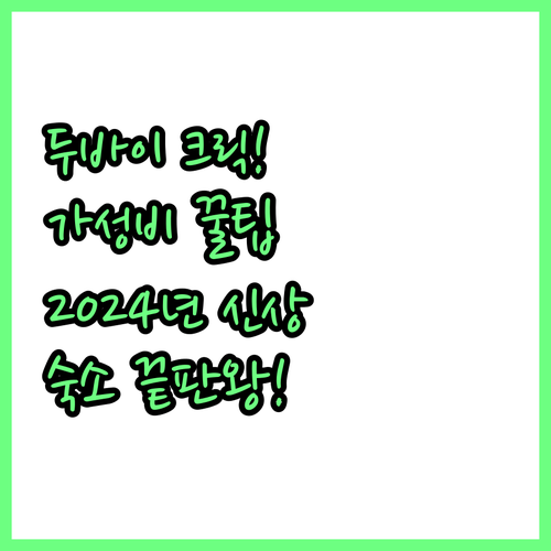 두바이 크릭 숙소 가성비부터 2024..