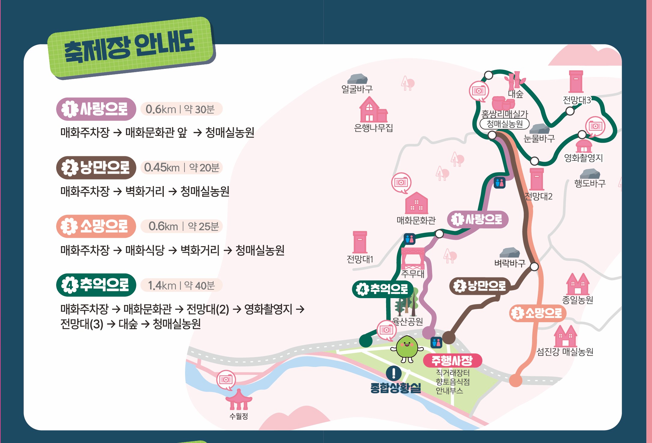 광양매화축제 기간 및 주차장 안내
