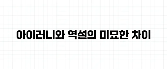 아이러니 뜻과 역설과의 차이점