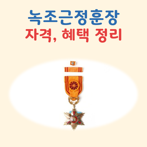 녹조근정훈장 자격 혜택 대표 이미지