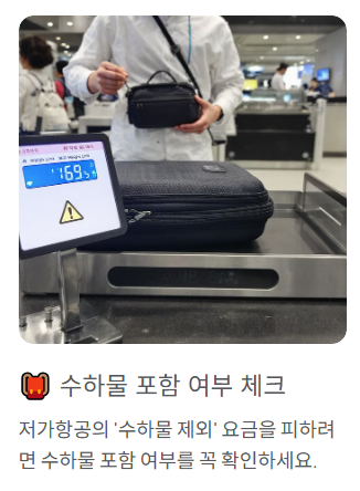 수하물 포함여부