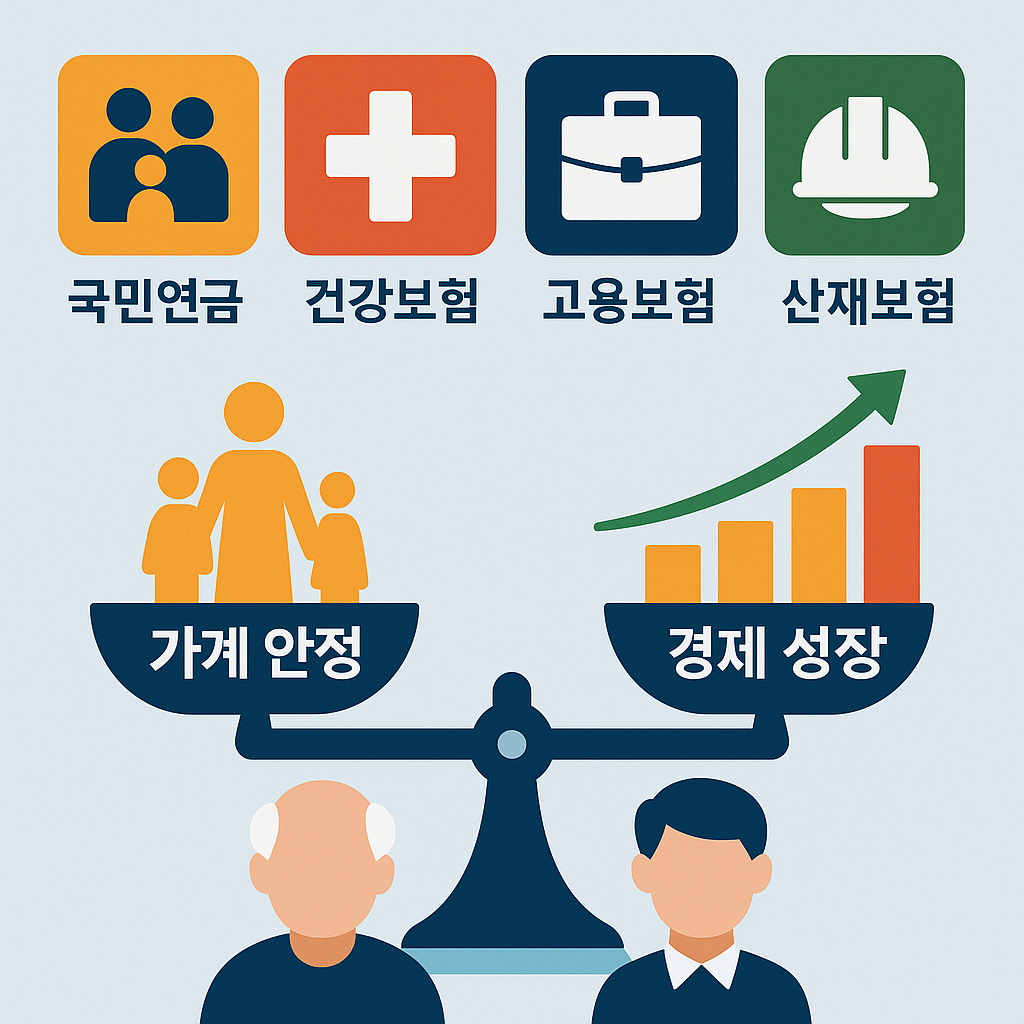 한국의 사회보장제도와 경제 안정성 관련 사진