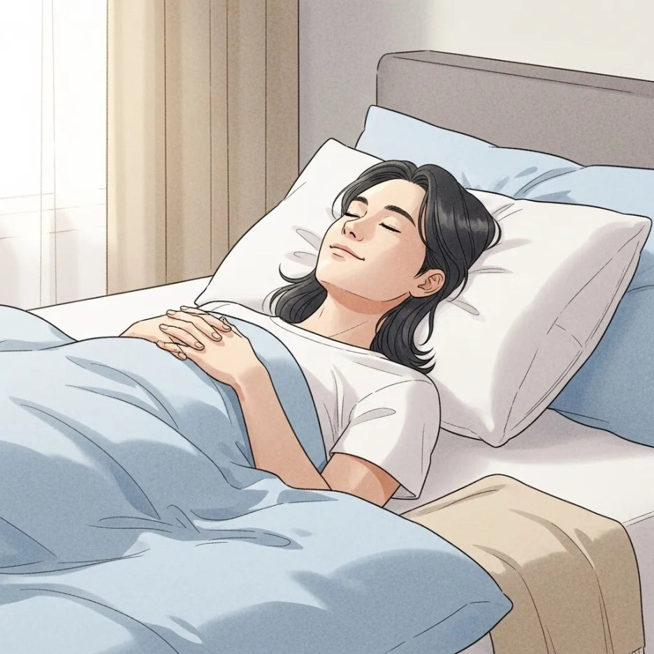 나에게 맞는 베개를 고르는 모습