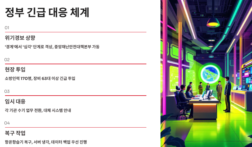 국가정보자원관리원 화재 피해 상황, 원인 및 대응방안