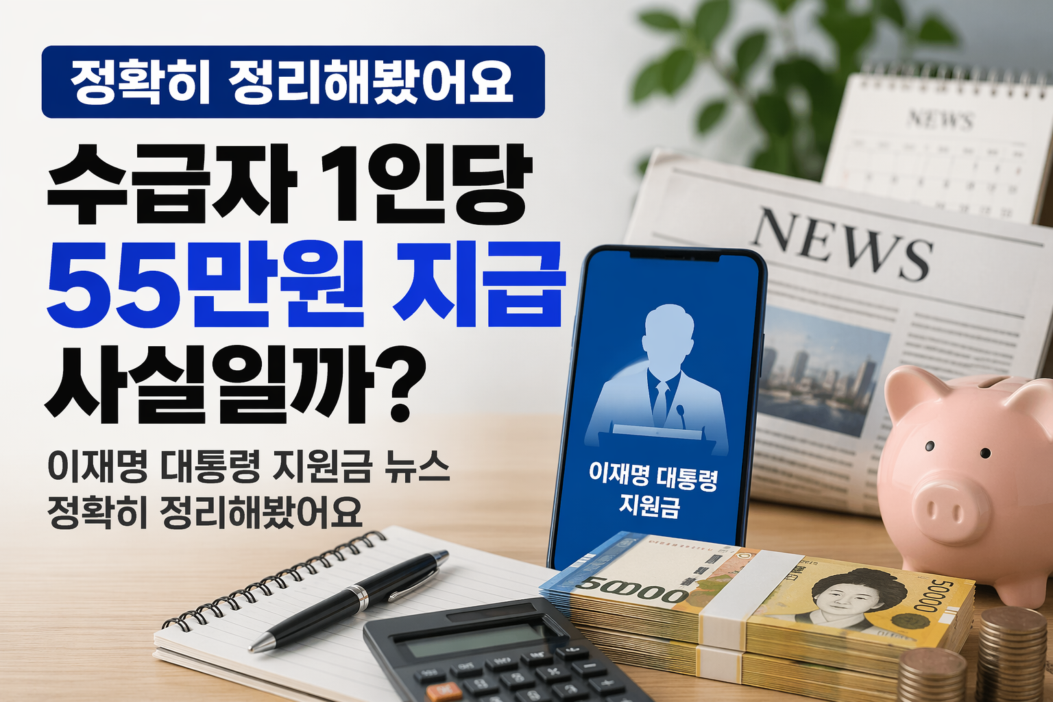 수급자 1인당 55만원 지급 사실일까? 이재명 대통령 지원금 뉴스 정확히 정리해봤어요