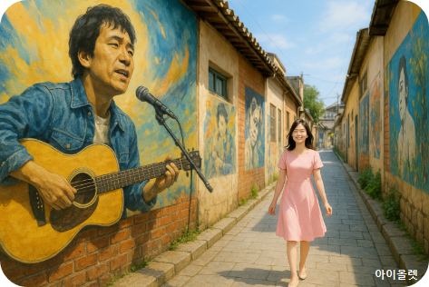 김광석 거리를 가상으로 재현(AI)