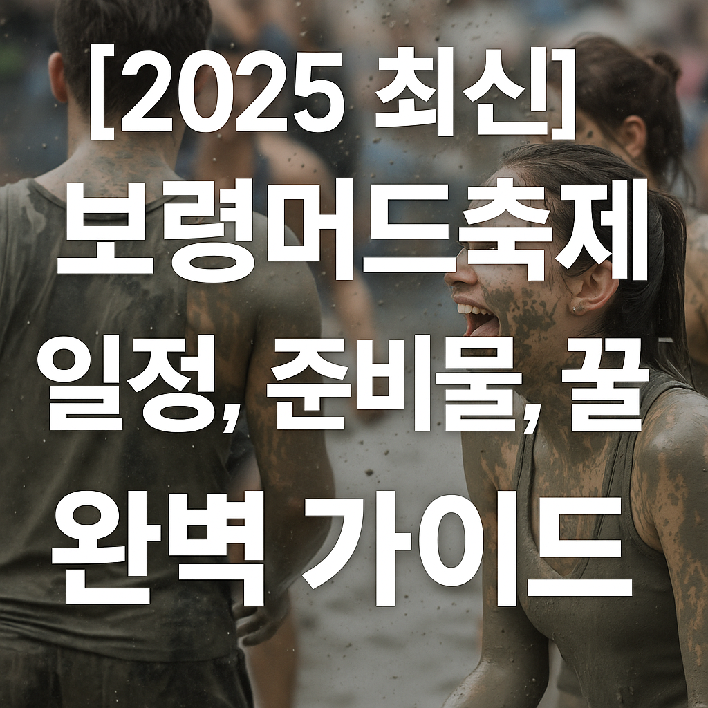 보령머드축제 완벽가이드