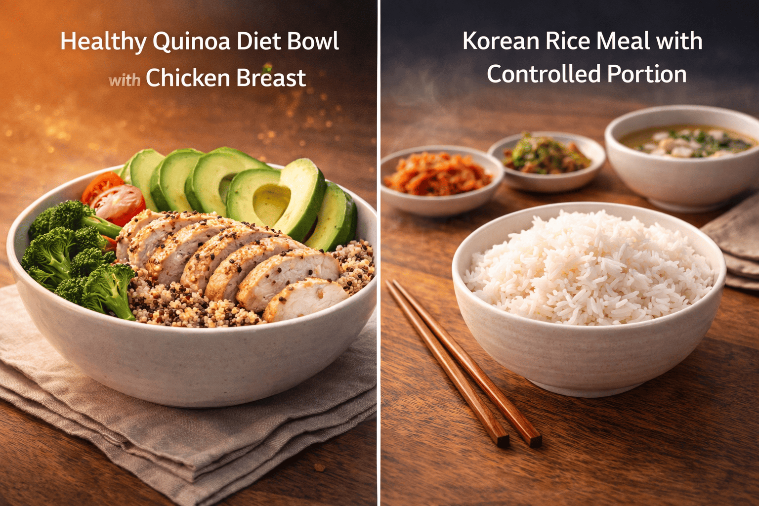 다이어트 식단 적용 방법 비교