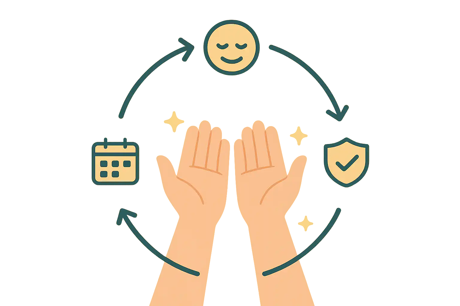 손바닥이 깨끗해진 모습, &lsquo;꾸준한 루틴 &rarr; 호전 &rarr; 재발 예방&rsquo; 단계 흐름