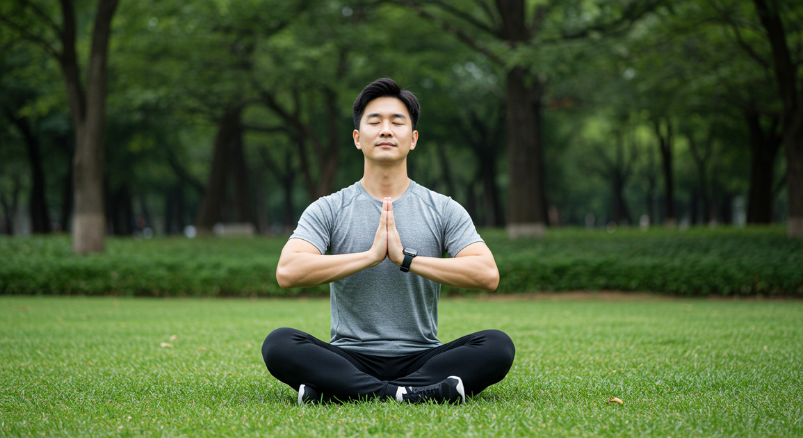 코르티솔 낮추고 있는 남성의 이미지