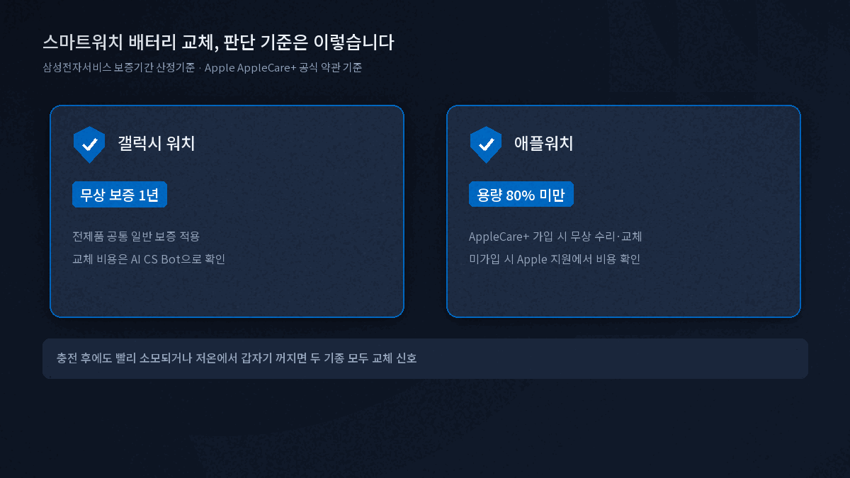 스마트워치 배터리 교체 시기 판단 기준