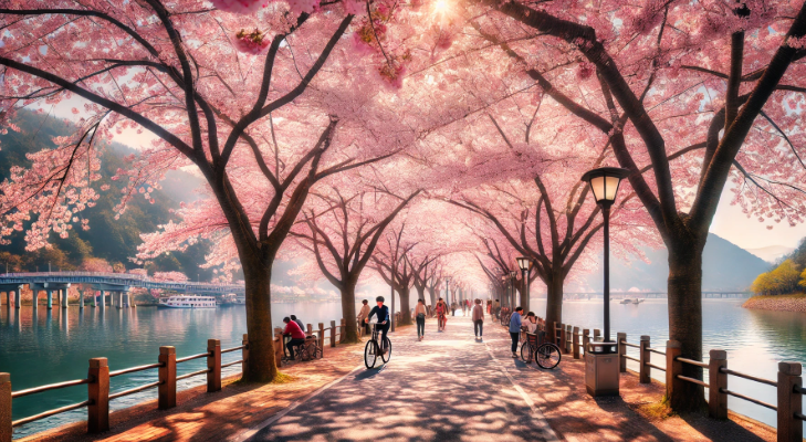 남이섬 벛꽃 이미지