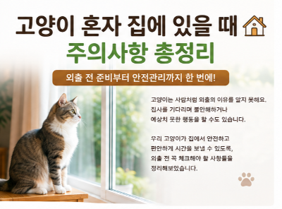 집냥이 혼자 집에 있을 때 외출 전 꼭 확인해야 할 안전관리 방법 등 주의사항 체크