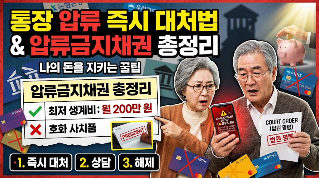 법원 압류 결정문 통지 후 주거래 은행 계좌 및 급여 지급 보장 범위 안내