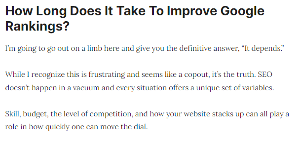 구글 순위를 높이는 데 시간은 얼마나 걸릴까 이미지
