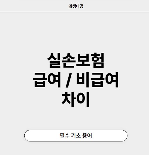 실손보험 급여 비급여 차이