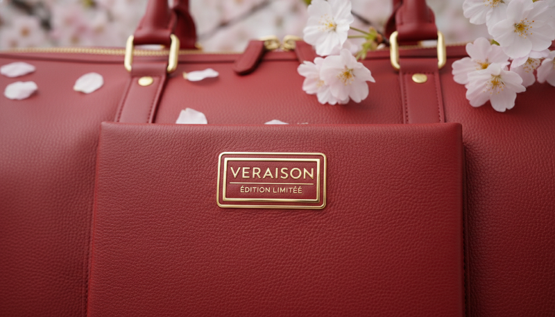 루이비통과 슈프림 로고가 함께 새겨진 럭셔리 가죽 가방 상세컷