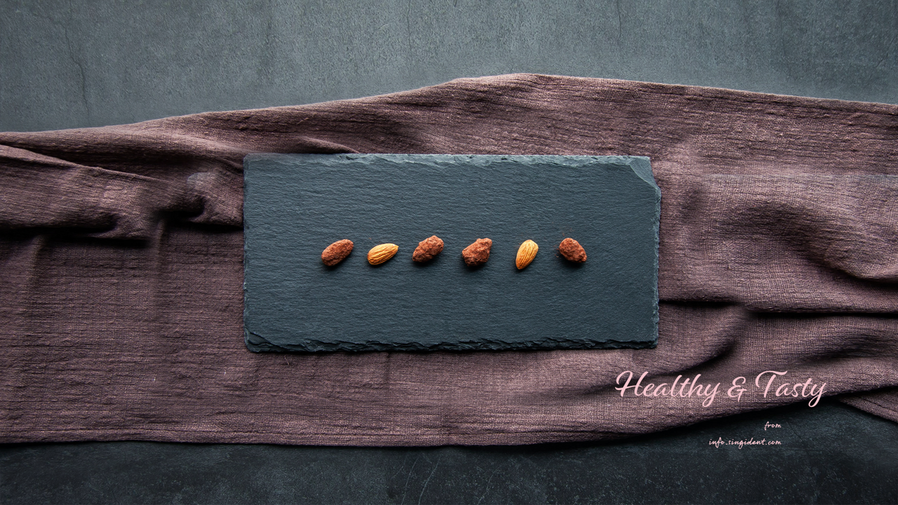 06 아몬드 플레이팅 C - Healthy and Tasty 갈색배경화면