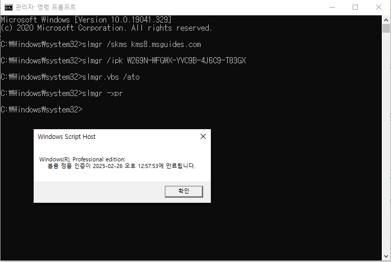 [Windows 10] 윈도우 10 CMD 정품인증