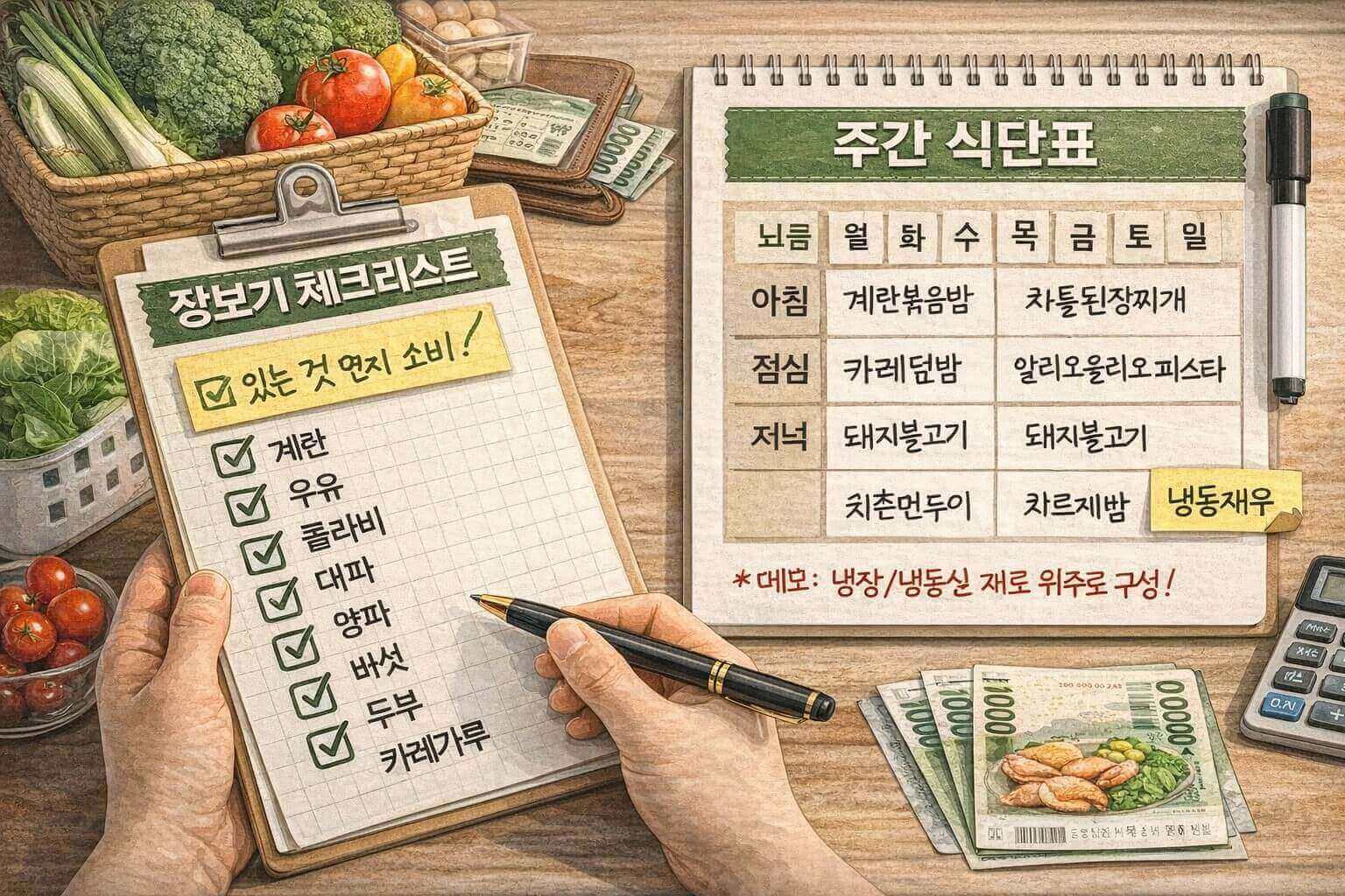장보기 체크리스트/주간 식단표