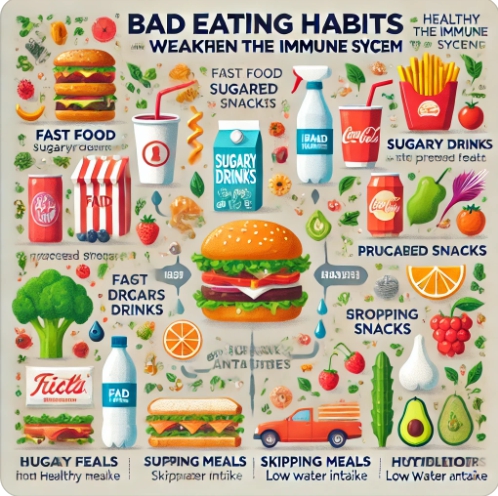 면역력 저하를 부르는 음식 관련 이미지