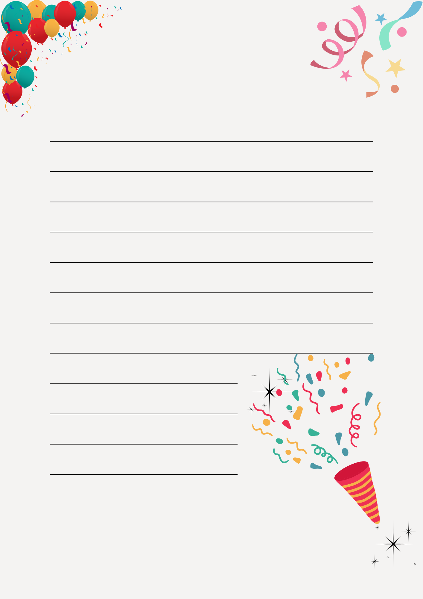 생일 편지지 무료 다운로드 PDF 파일 이미지