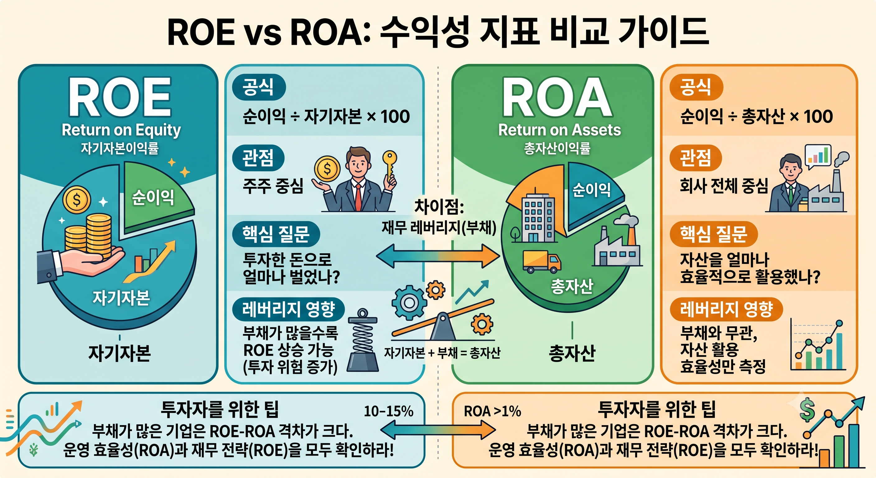 ROE ROA comparison