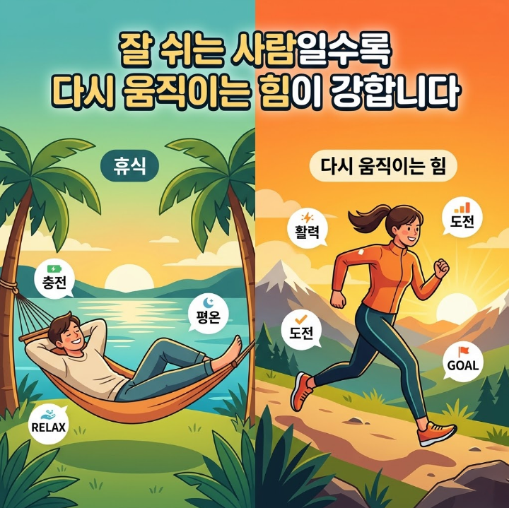 잘 쉬는 사람일수록 다시 움직이는 힘이 강합니다