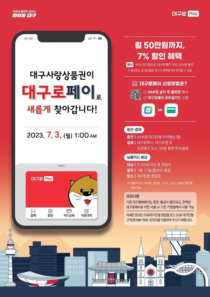 대구로페이 출시되고 대구행복페이 중단
